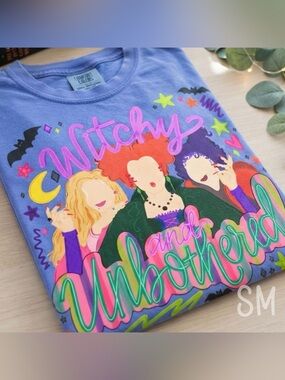 Witchy and Unbothered Comfort Colors Graphic Tshirt Small-XL